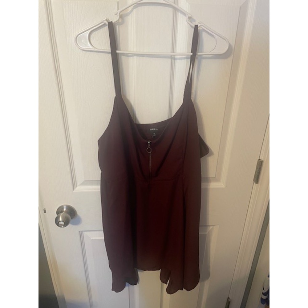 Torrid Burgundy Smocked Zip Front Camisole Tank Top Plus Size 3